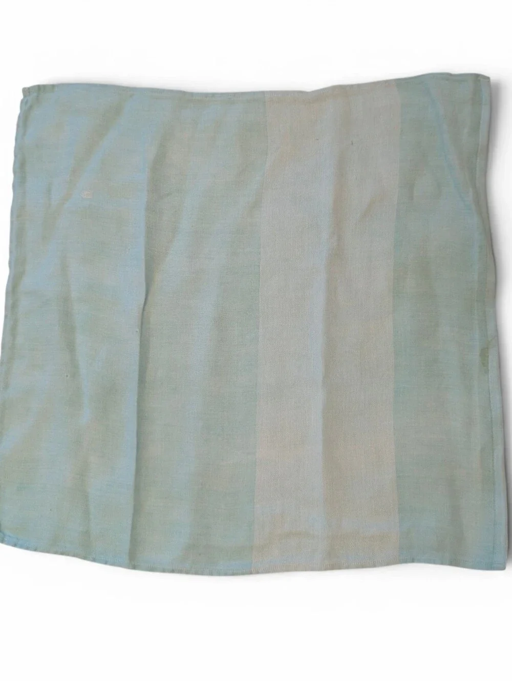VINTAGE Embroidered Linen Tea Towels Cream Yellow Aqua 3-Set Lot